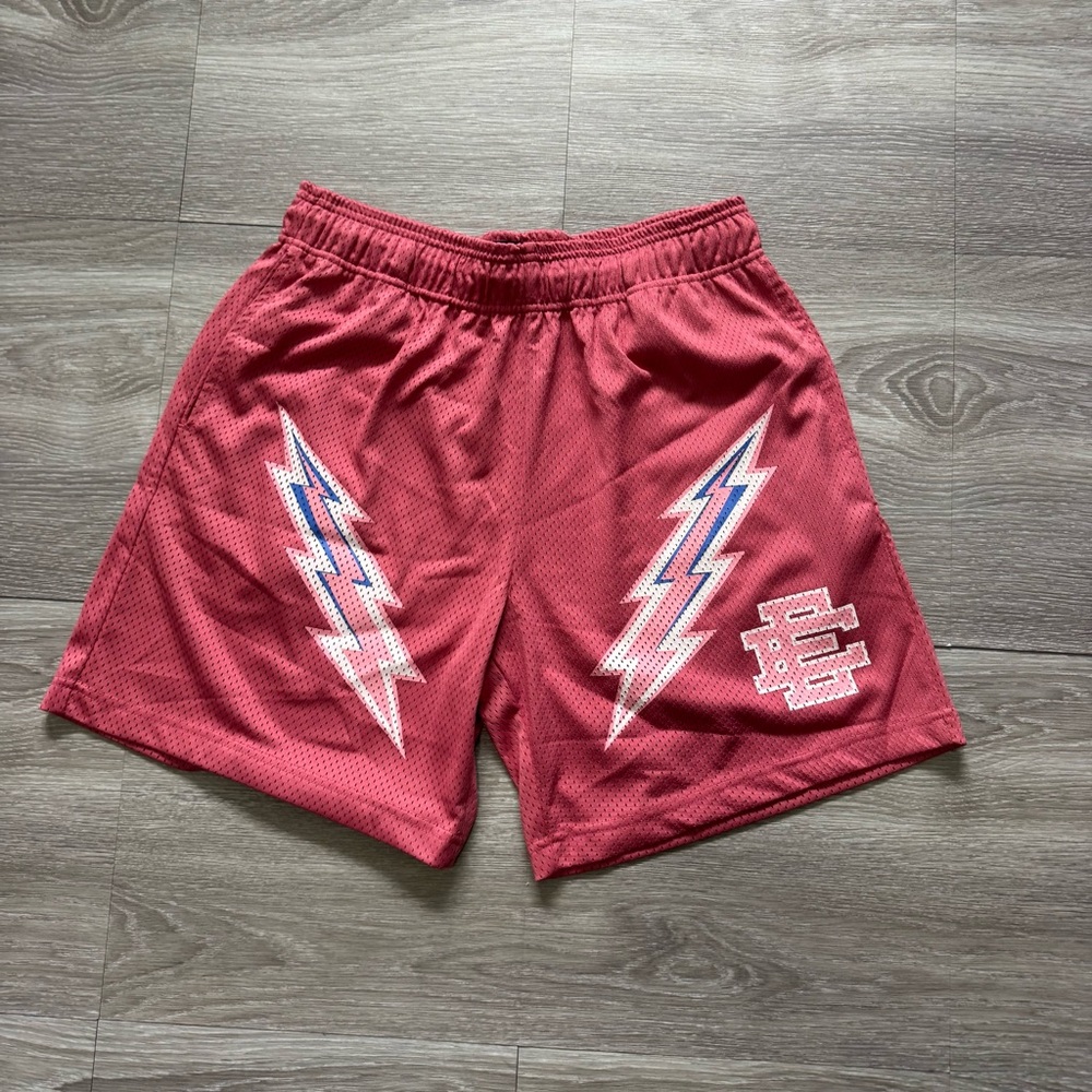 Eric Emanuel EE Lightning Bolt Mesh Shorts Pink Size L New